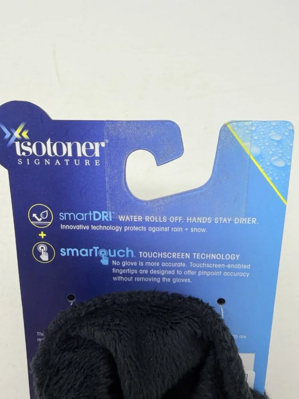 Isotoner Womens One Size Fits Most Textured Touchscreen Gloves in Black 1300 - Picture 6 of 9